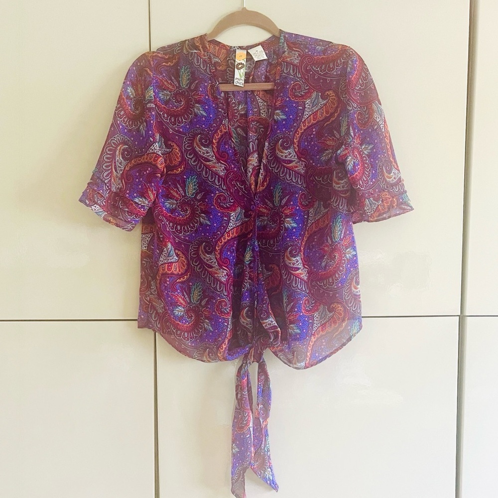 Mimi Chica Multicolor Paisley Blouse